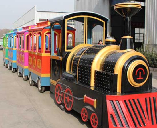 The amusement park trains